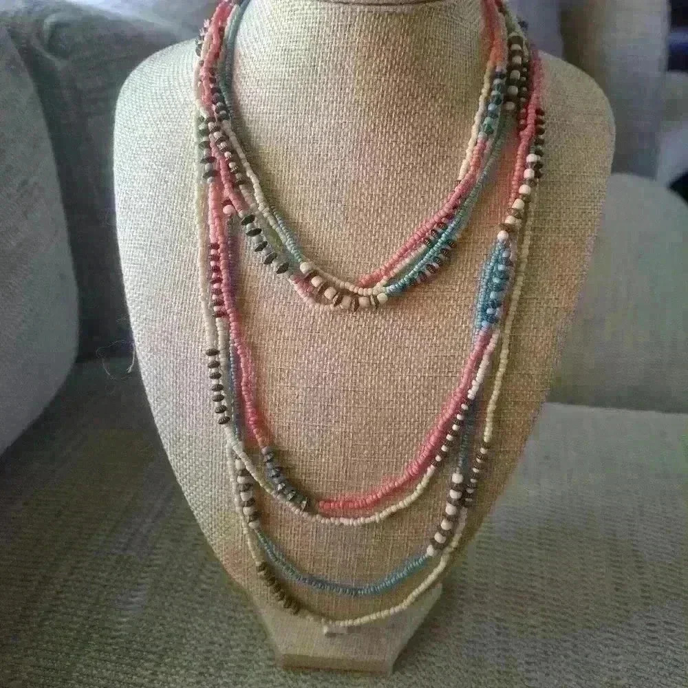 Set of 3 seed  bead necklace